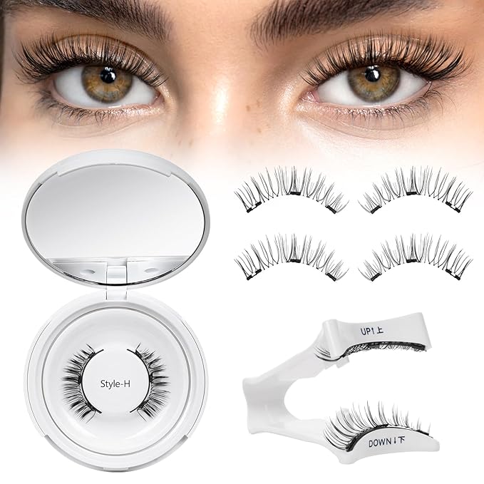 Higu clace Magnetic Eyelashes with Applicator Soft Magnetic Lashes Natural Look Wispy Magnet Lashes Easy to Wear and Remove （DJCX-H04）