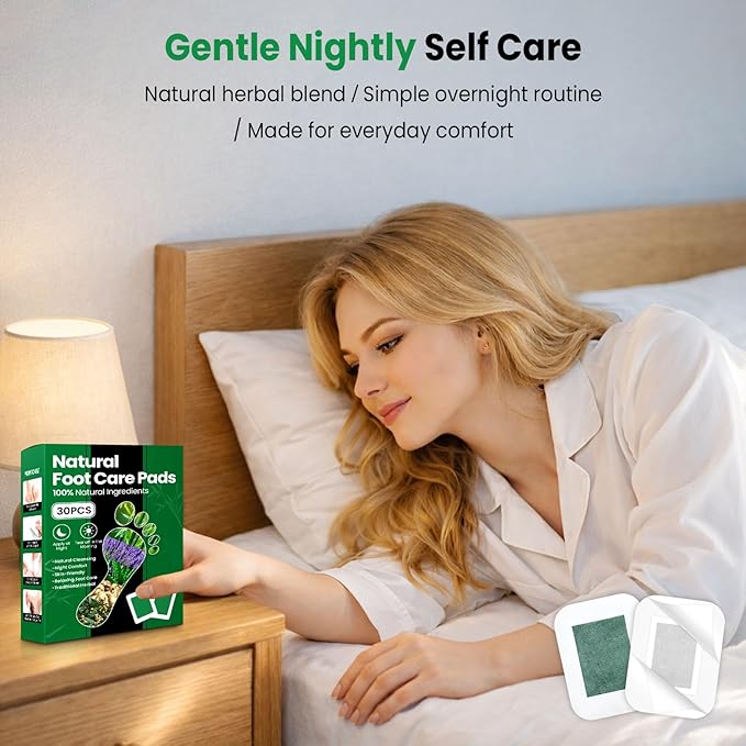 30 PCS Foot Care Pads, Natural Deep Cleansing Foot Patches for Fatigue Relief & Relaxation with Bamboo Vinegar | Ginger | Aloe | Lavender, Natural Sleep Aid & Circulation Support for Daily Basic Care