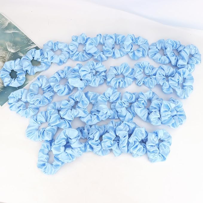 Silk Satin Scrunchies for Women Girls 36 PCS Hair Scrunchies Silk Satin Hair Ties for Thick Hair Bulk Hair Ties Hair Accessories