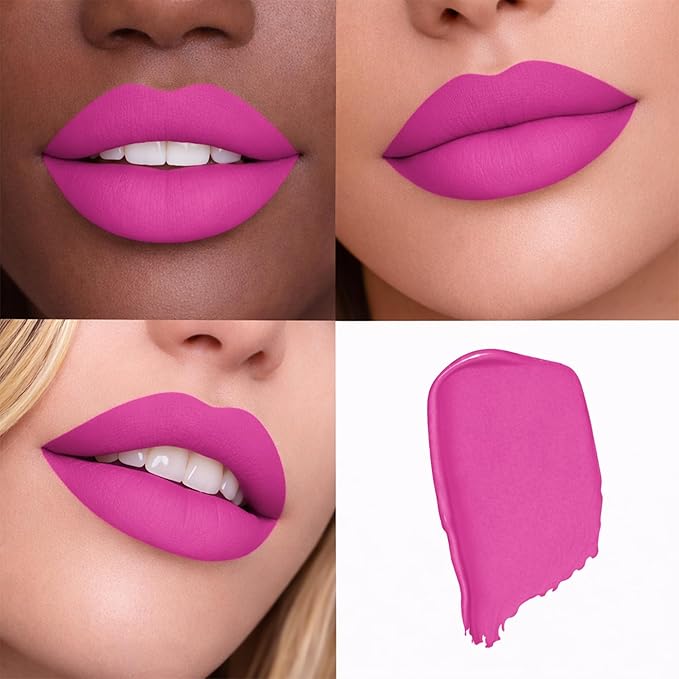 Long Lasting Lipstick with Lip Liner Combo | Waterproof & Transfer-Proof | Comfortable Hydrating with Shea Butter | Bold Pigment Matte Color Lip Stain | Talc-Free & Vegan Product that Performs | Pink