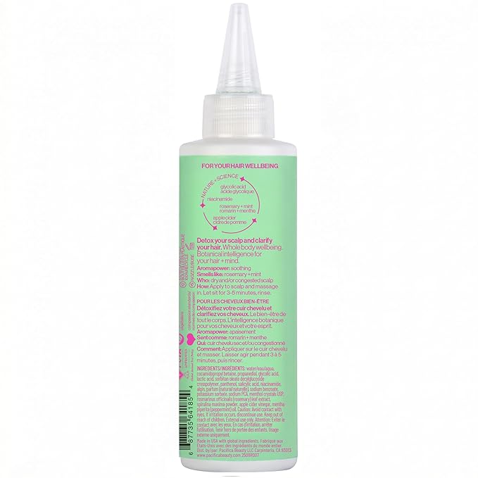 Pacifica Scalp Detox Tonic – Scalp Exfoliator with Glycolic & Salicylic Acid for Clarifying Build Up & Purifying – Infused with Rosemary to Support an Itchy, Dry Head – Vegan & Cruelty-Free – 5 oz