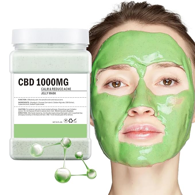 Hydro Jelly Masks for Women Home Spa,Hydrating & Moisturizing Peel-Off Rubber Gel Face Mask Skin Care,Professional Jelly Mask for All Skin Types 23 Fl Oz（CBD）