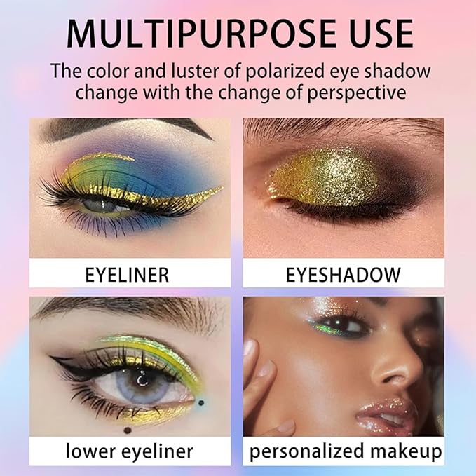 ADMD 6 Colors Liquid Glitter Eyeliner Set, Waterproof Shimmer Eyeshadow,Eyeliners Long Lasting Smudge Proof Makeup Kit