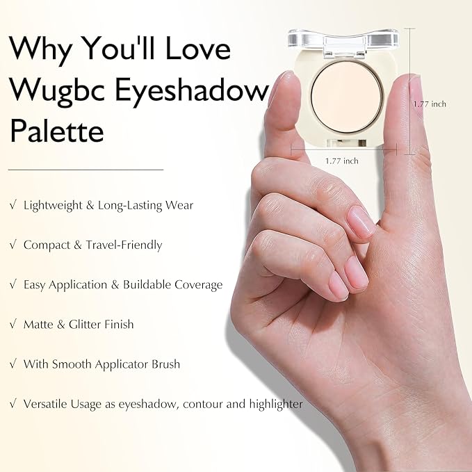 Nude Eyeshadow Palette, Single Eye Shadow High Pigment sombras para ojos Neutral Matte Eyeshadow Velvet Compact Pressed Powder Primer Lightweight Blendable for Daily Natural Eye Makeup