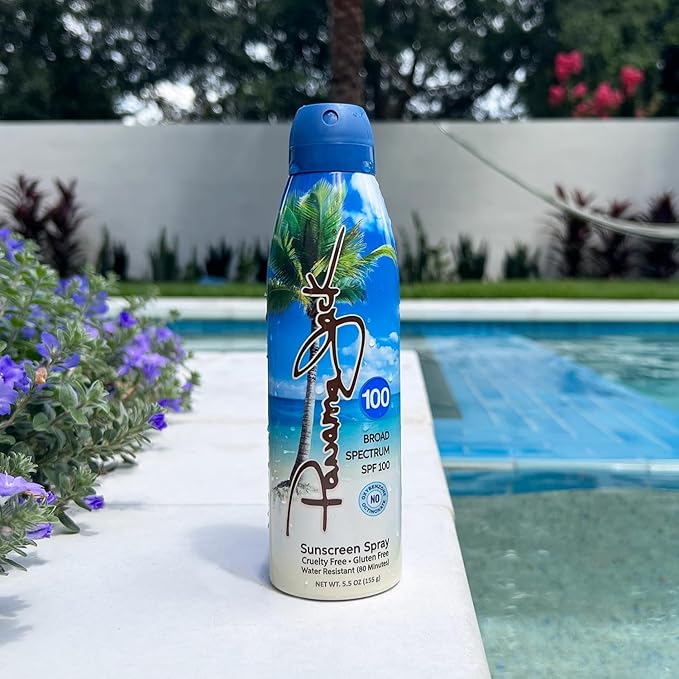 Panama Jack Continuous Spray Sunscreen - SPF 100, Broad Spectrum UVA/UVB Protection, Reef-Friendly, PABA, Paraben, Gluten & Cruelty Free, Water Resistant (80 Minutes), 5.5 OZ (Pack of 2)