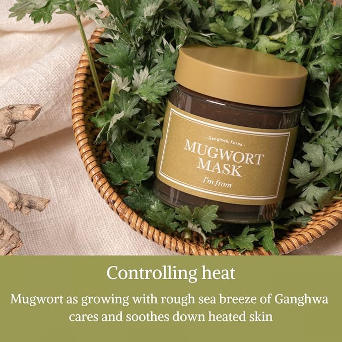 I'm from Mugwort Mask Cooling, Fast Soothing Wash Off Face Mask, Korean Facial Skincare 1.01 Fl Oz