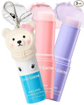 THESAEM Iceland Hydrating Eye Stick 3-Pack Set with Cute Bear Keyring - Cooling Balm Trio for Dark Circles, Wrinkles & Puffiness – Peptide & Collagen Under Eye Treatment - K-Beauty Gift Set