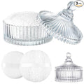3 Pieces Extra Large Body Powder Puff and Container 6 Inch White Oversize Dust Powder Puff for Baby Women Dusting Powder