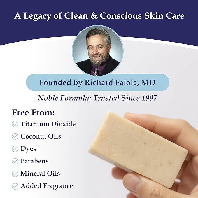 Noble Formula 1% Pyrithione Zinc Soap Bar with Emu Oil – Face, Body and Scalp Gentle Cleanser for Dry, Flaky and Itchy Skin, Sensitive Skin Formula, No Palm Oil, Handmade in the USA – 3.25 oz
