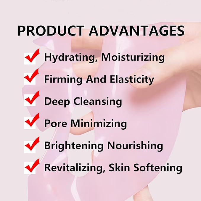 PDRN Pink Jelly Gel Mask, Deep Collagen Overnight Face Mask, Hydrating Firming Moisturizing, Pore Minimizing Elasticity Plumping Korean Skincare, 5 EA Set