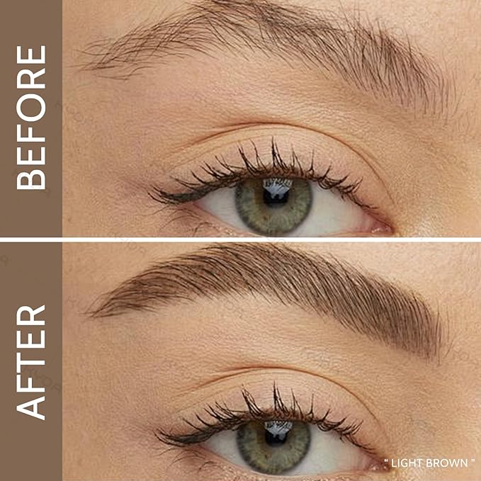 KYDA 2 Pcs Tinted Eyebrow Cream, Ultra-Fine Brush Tinted Brow Gel, Waterproof Smudgeproof Eyebrow Mascara, Long Wear, Natural Brow Makeup without Clumping, Light Brown