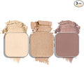 3-Color Single Eyeshadow Refill Set – Ivory, Champagne & Cool Brown, Matte & Shimmer, Highly Pigmented & Long-Lasting, 1.02” (26mm) Square Metal Pans, No Case, Fits Magnetic Palettes