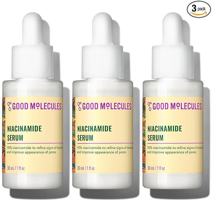 Good Molecules Niacinamide Serum Pack 3 – 30 ml Each (Total 90 ml) | 10% Niacinamide Serum to Target Blemishes, Uneven Skin Tone & Enlarged Pores
