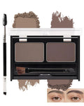 Eyebrow Powder Makeup Kit - Medium/Dark Brown, 2 Color Eye Brow Powder Palette Waterproof Long-Lasting Brow Filler, Lightweight, Easy Blend, Natural Full Look with Brush, maquillaje para cejas-03