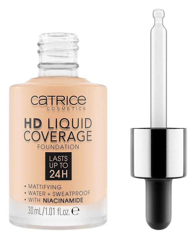 Catrice | HD Liquid Coverage Foundation | Flawless, High Coverage | Vegan & Cruelty Free (005 | Ivory Beige)