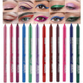 Kaely 12Pcs Glitter Gel Eyeliner Pencil Set for Women, Color Colorful Eye Liner Waterproof Smudge Proof, High Pigmented Eye Makeup Liners, lapiz de ojos delineador de ojos contra el agua, 02