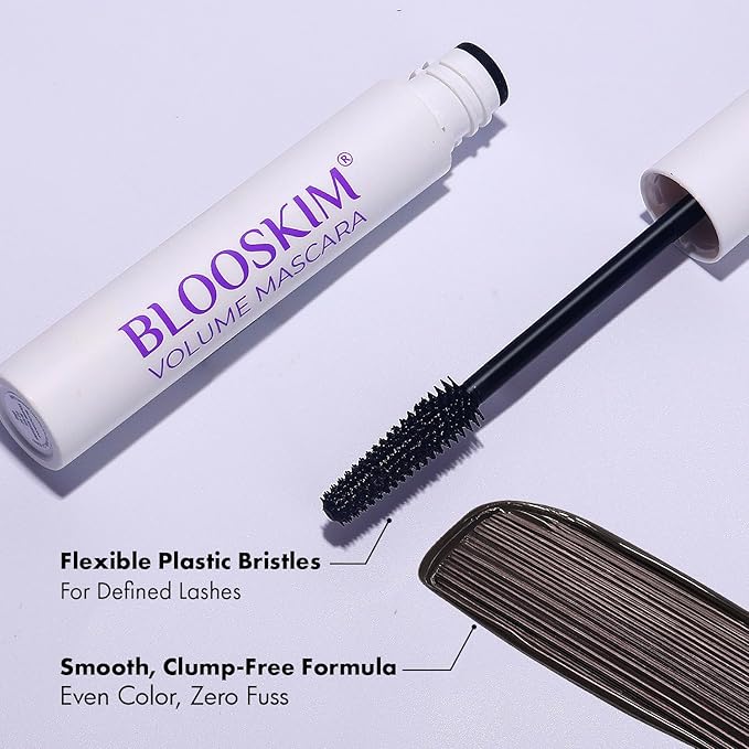 Blooskim Mascara for Older Women 60 Plus: Black Prime Lash Mascara - Prime Mascaras for Mature Women Makeup - Hypoallergenic Non-Clumping Formula for Sensitive Eyes, 5.5g - 2Packs