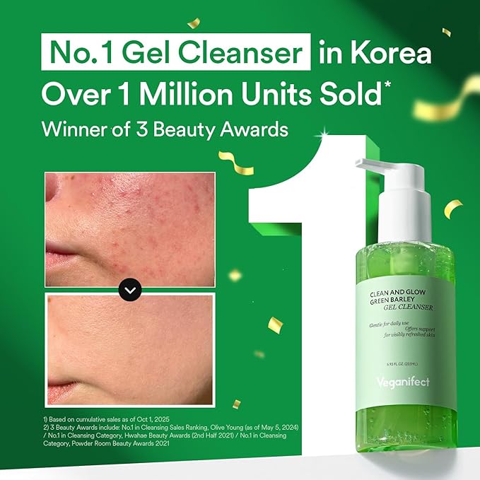 VEGANIFECT LHA Gel to Foam Cleanser, Low pH Gentle Daily Face Wash, Mild Pore Care & Hydrating Cleanser for Smooth, Balanced Skin, Korean Skincare 205ml/6.93 fl oz