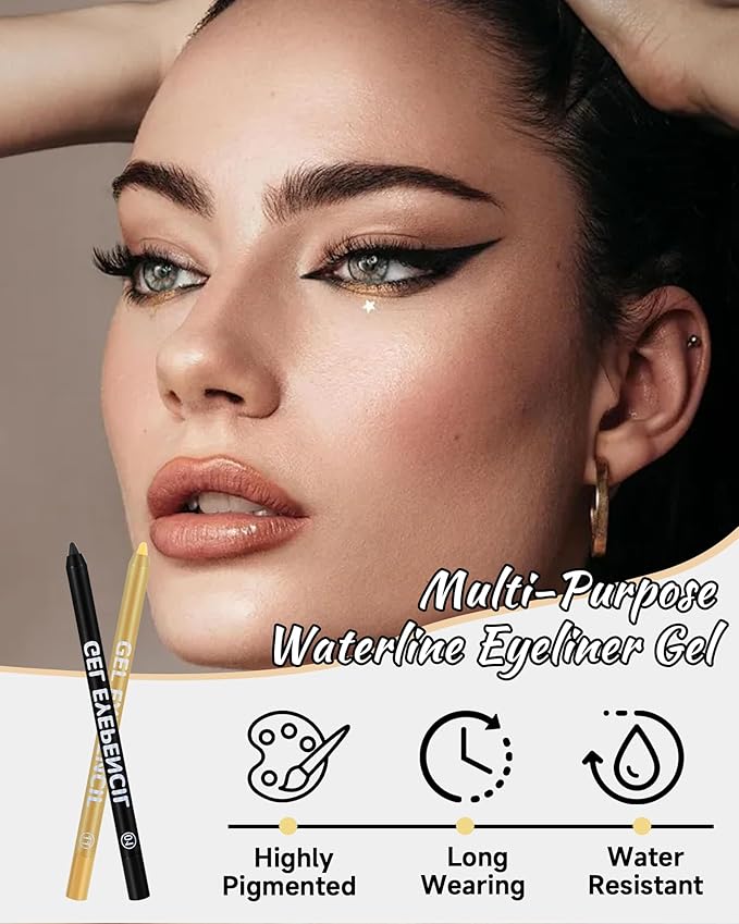 Waterline Gel Eyeliner Pencil, Lake Blue Matte Waterproof Long Lasting Cream Eye Liner Pencils with Sharpener, Hypoallergenic Highly Pigmented Precision Smudge-Proof Eyeliner Makeup Pen for Women-08