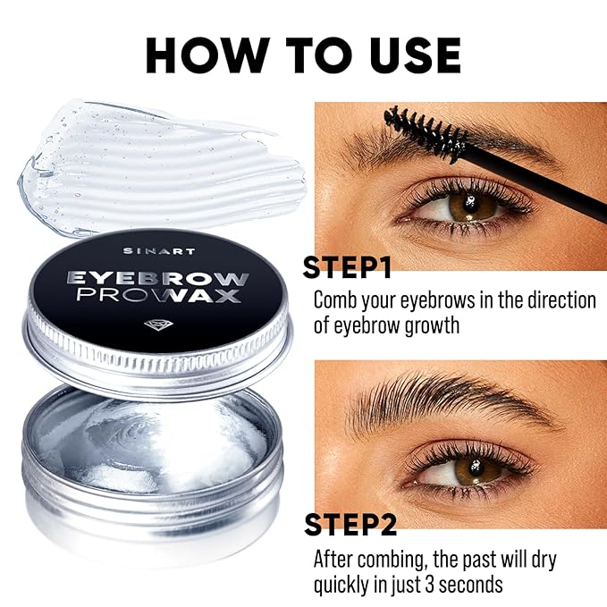 Brow Styling Gel with Pro Wax, Clear Waterproof Shaping Soap, Lamination Effect for Fluffy Brows