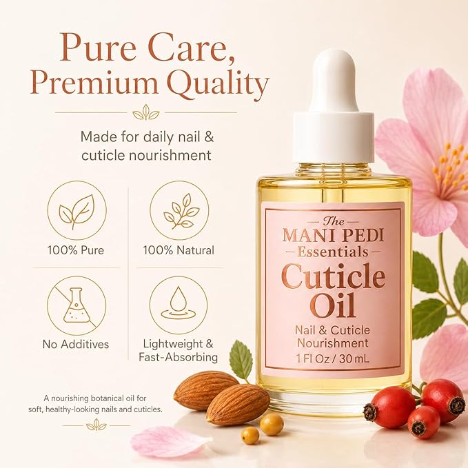 Nourishing Cuticle Oil enriched with Jojoba Oil, Vitamin E & Sweet Almond Oil. Manicurist's Choice for Healthy, Nourished Nails & Cuticles – 1 Fl Oz