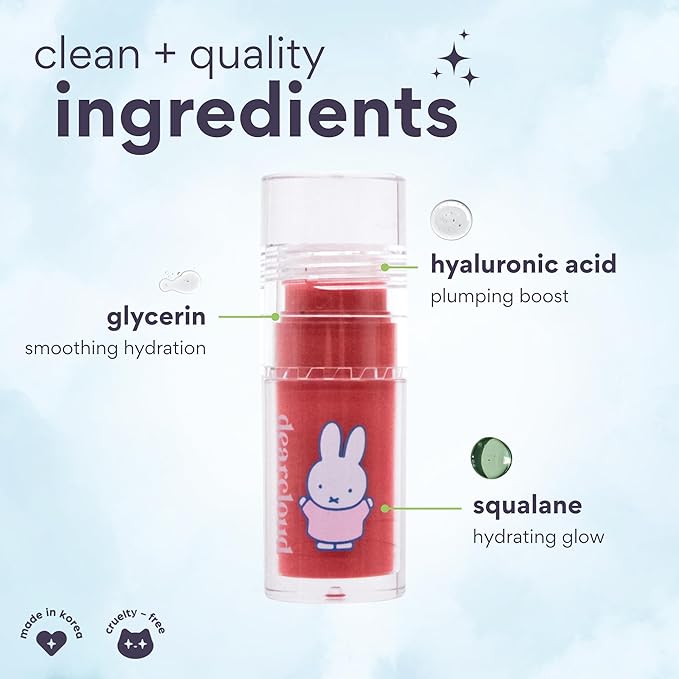 dearcloud Miffy Gentle Crush Serum Blush – Liquid Blush for Cheeks with Hyaluronic Acid – Korean Beauty Makeup - .19 fl oz (Well-Dressed)