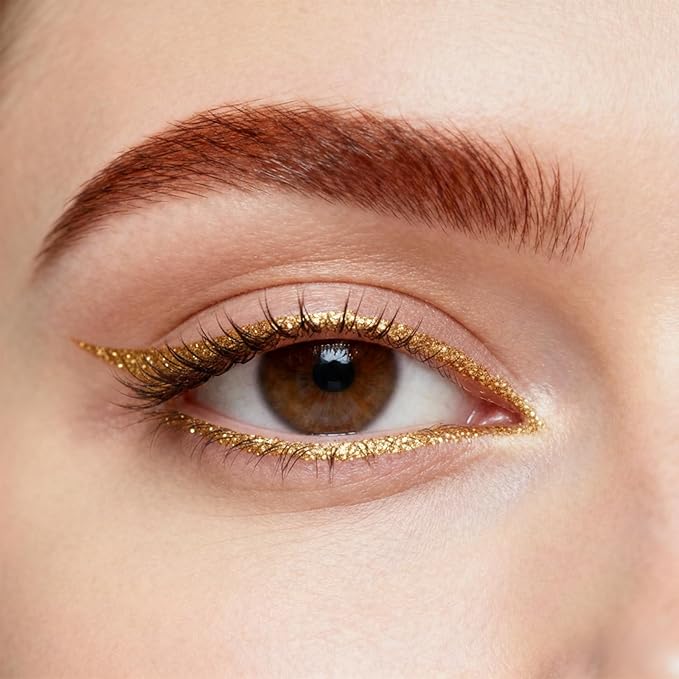 Liquid Glitter-Eyeliner, Shimmer-Water-proof Eye-Glitter Makeup Colorful Eye Liner Liquid Eyeliner (Yellow)