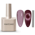 MAYCHAO 15ML Cat Eye Gel Nail Polish 1Pc Grape Gel Polish with Magnet Soak off Holographic Magnetic Nail Polish for Nail Art Manicure Salon DIY at Home, 0.5 OZ
