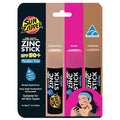 Sun Zapper Zinc Sunscreen Stick Beauty 3-Pack SPF 50+ (Light, Dark, Pink) – Tinted Mineral Sunscreen for Face, Makeup SPF Blush Stick, Water Resistant, Travel Size 12g (0.42 oz) each, Australian Made