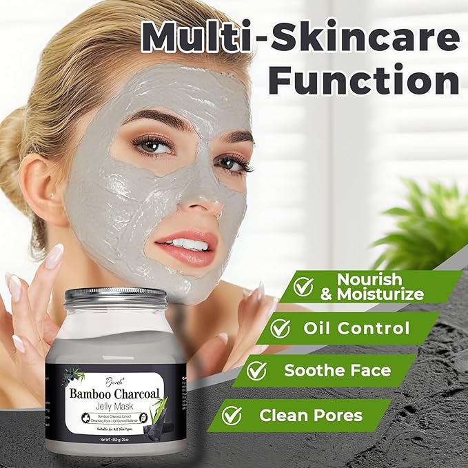 Pjordo Powder Jelly Mask for Facials Professional, Peel Off Facial Mask for Hydrating & Moisturizing, Hydrojelly Mask for Women Men Skin Care, Home DIY Spa Use for All Skin with Bamboo Charcoal