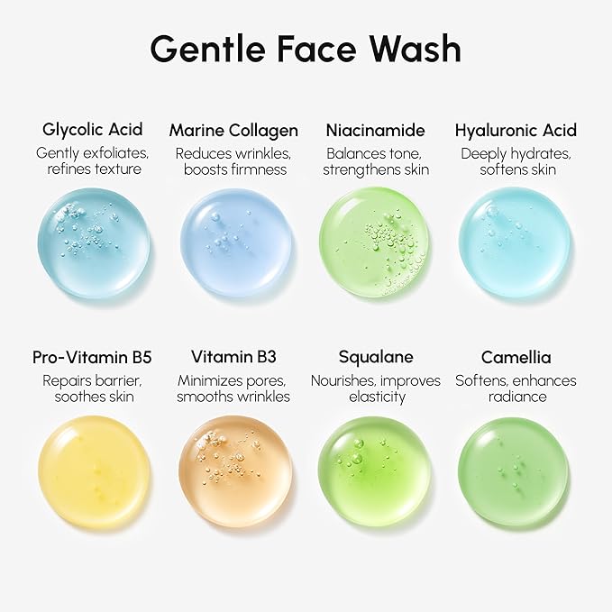 MAREE Face Exfoliator 2 PACK – Microdermabrasion Facial Scrub & Exfoliating Face Wash for Women – Collagen & Glycolic Acid – Gentle Scrub and Exfoliant – Men Exfoliating Scrubber – Exfoliante