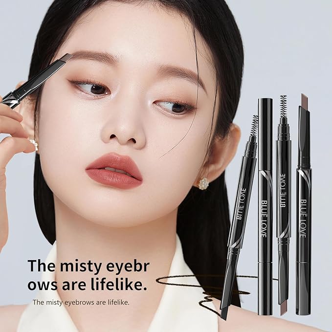 BLUE LOVE Eyebrow Pencil with Refillable Replacement Pack – Long-Lasting, Smudge-Proof, Waterproof, and Natural Finish for All Skin Types (04 Gray)
