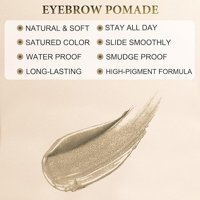 Eyebrow Pomade - Waterproof Brow Pomade for Long-lasting Results,Smudge Proof and Sweat Resistant Formula,Natural Eyebrow Makeup for All Skin Types and Tones - Light Blonde