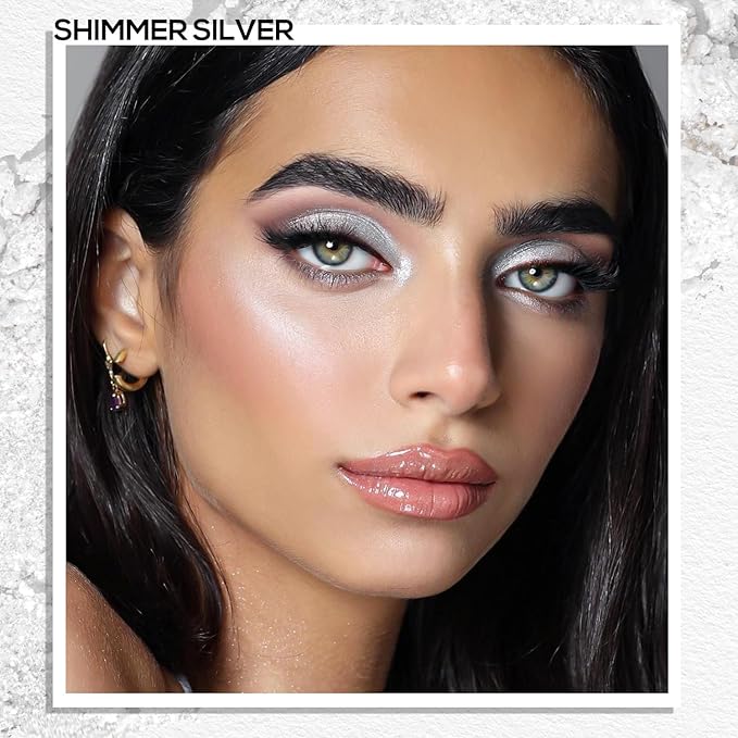 MAKI YIKA Shimmer Silver White Crème Eyeshadow Single, Shimmer Cream Eye Shadow palette for Women, Color Stay Long Lasting Waterproof Eye Makeup Monochrome Eyeshadows,#13