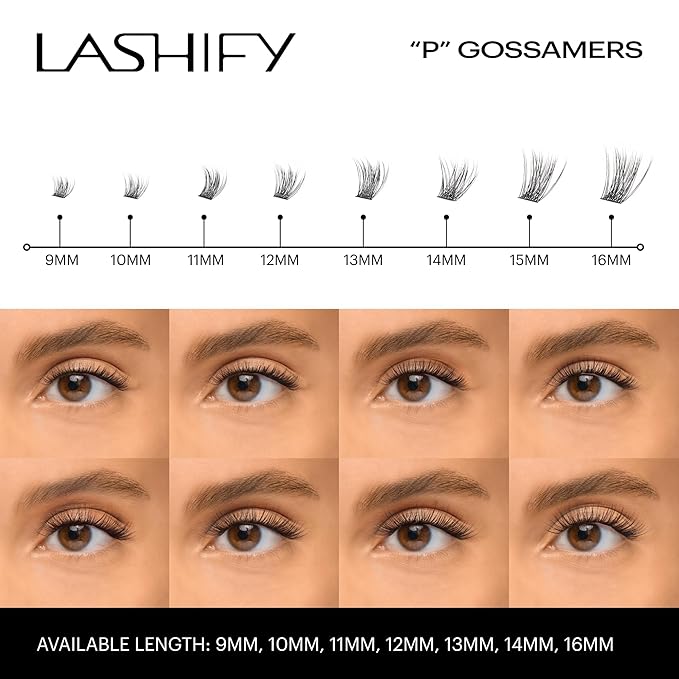 Lashify Plushy 13mm Gossamer Lashes in Black, Easy DIY False Lashes for a Voluminous Yet Still Natural Look