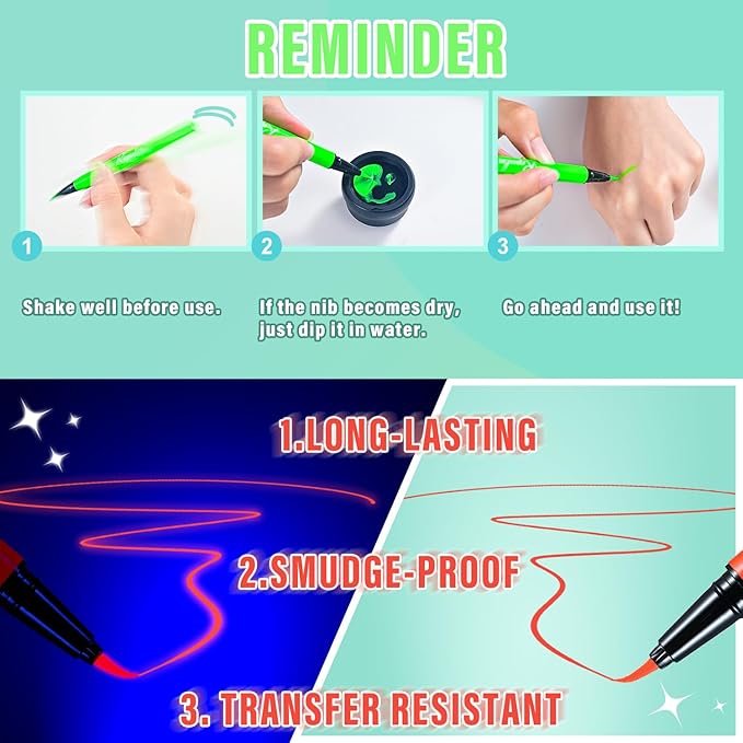 8 Colors Neon Liquid Eyeliner Set, Rainbow UV Glow Neon Makeup Graphic Eyeliners, High Pigmented, Waterproof Smudge-Proof and Long-Lasting Matte Colored Eye Makeup Gift Kit
