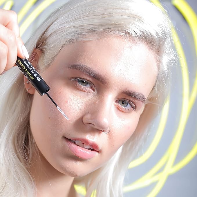 Arches and Halos Water Resistant Firm Hold Eyebrow Gel - Clear Brow Gel for Lasting Definition - Non Flaking Weightless Formula - Vegan - 0.1 oz