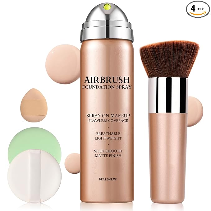 Air Brush Makeup Foundation,Magic Minerals Airbrush Foundation Makeup,Silk Flawless,Buildable Coverage,Moisturizing Formula for Smooth Radiant Skin (01 Natural/Warm Porcelain)