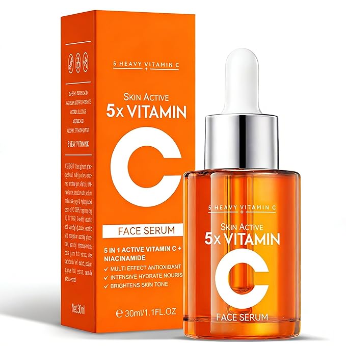 Vitamin C Serum 20% for Face, Anti-Aging & Hydrating Serum with Hyaluronic Acid & Niacinamide, Helps Reduce Wrinkles, Plump Skin, Even Tone, for All Skin Types, 1 Fl Oz