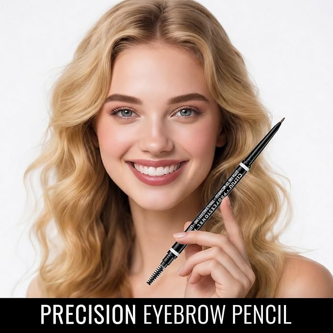 Eyebrow Pencils for Women,4 Pcs Waterproof Precision Ash Brown Eyebrow Makeup Defines, Creates Full, Longwearing for Perfect Brows, Professional,Natural-Looking Micro Brow Pencil, Eyebrow Color