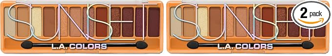 L.A. COLORS Color Vibe Eyeshadow, CES789 Sunset CES789TAG (Pack of 2)