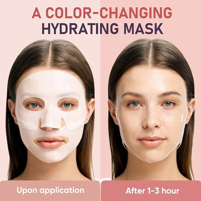 TEAWOO Bio-Collagen Facial Mask 8 EA, Hydrating & Soothing Hydrogel Face Mask, Overnight Collagen Face Mask for Glass Skin & Elasticity, Korean Skin Care