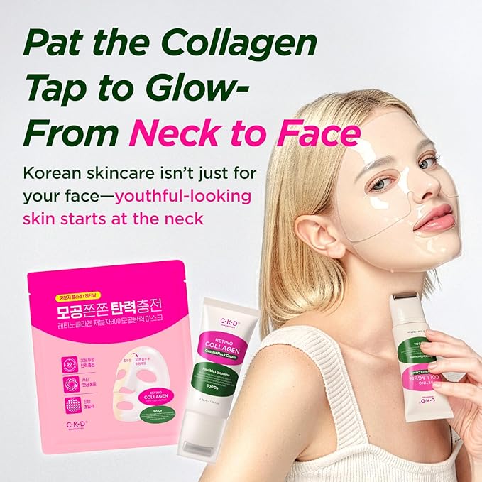 CKD Retino Collagen Gua Sha Neck Cream – Tightening, Lifting & Firming Moisturizer for Turkey Neck & Wrinkle Care, Multi-Use for Face & Décolleté, Anti-Aging Care, Korean Skincare, 1.69 fl oz