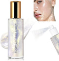 HOSAILY Body Glitter Spray, Holographic Body Shimmer Quick-Drying and Non-Sticky Duochrome Glitter Hairspray for Face Clothes, Sparkle Highlighter Makeup Festival Rave Accessories, Silver