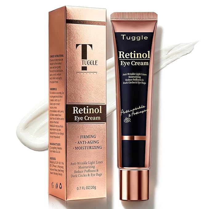 Retinol Under Eye Cream – Anti Aging Eye Cream for Puffiness and Bags Under Eyes & Wrinkles, Firming and Moisturizing, Gentle Formula for Men & Women to Reduce Fine Lines 0.7 Fl.Oz