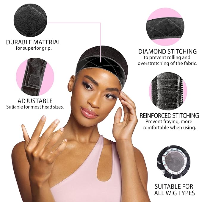 Goiple 11 PCS Wig Kit for Lace Front Wigs for Beginners, Hair Wax Stick Lace Melting Elastic Band for Wigs, Edge Laying Scarf, Eyebrow Razor, Tweezer, Edge Brush, Wig Band, Mini Scissor, Comb (Black)