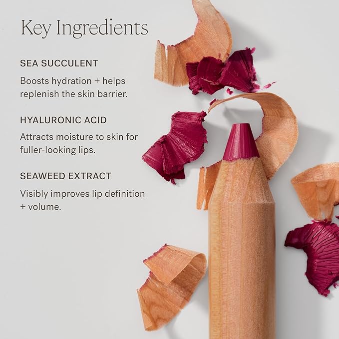 ILIA - Lip Sketch Hydrating Crayon | Hydrate, Plump, Smooth, Strengthen | Long Lasting up to 12-Hours, Bleed-Resistant, Soft-Matte | Barrier-Building, Non-Toxic, Cruelty-Free (Banquette)