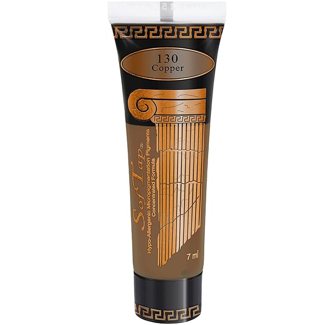Microblading Ink for Eyebrows by SofTap® | Copper – Light Medium Warm Brown PMU Pigment for Nano Brows, Machine & Hand Method | Carbon-Free Inorganic Permanent Makeup Ink