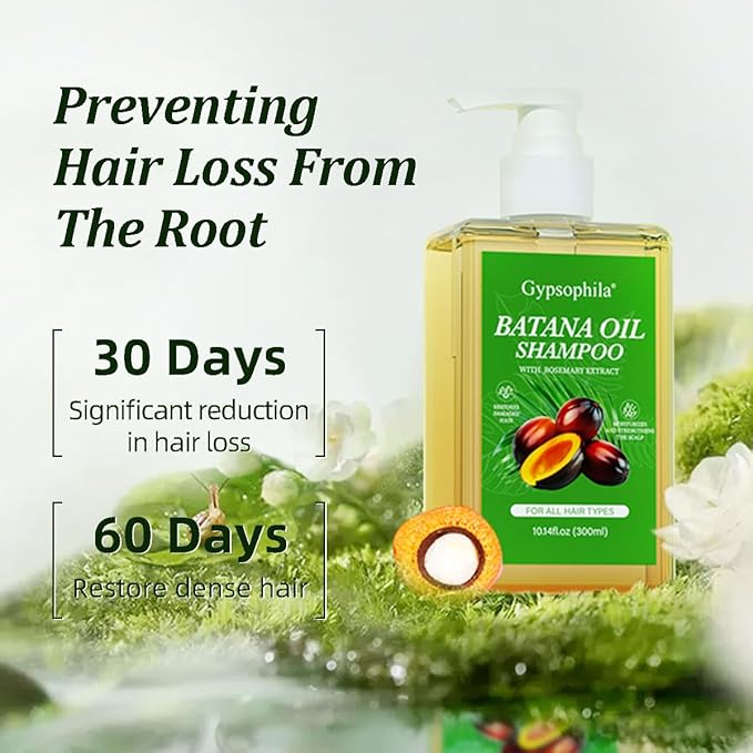 Batana Oil Shampoo,Rosemary Shampoo,Nourishing & Rejuvenating for Softness & Volume, Suitable for Men & Women, Reduces Hair Loss (10.14 fl oz)