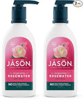 JASON Rosewater Invigorating Body Wash Women/Men, For a Gentle & Clean Feel, 30 Fluid Ounces (Pack of 2)